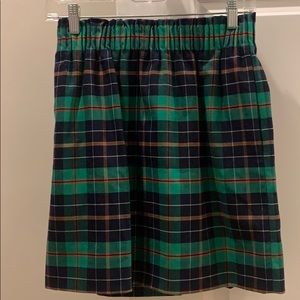 JCrew Factory Green & Navy Plaid Skirt
